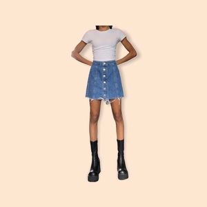 Button-Up Denim Jean Skirt! (Aero)